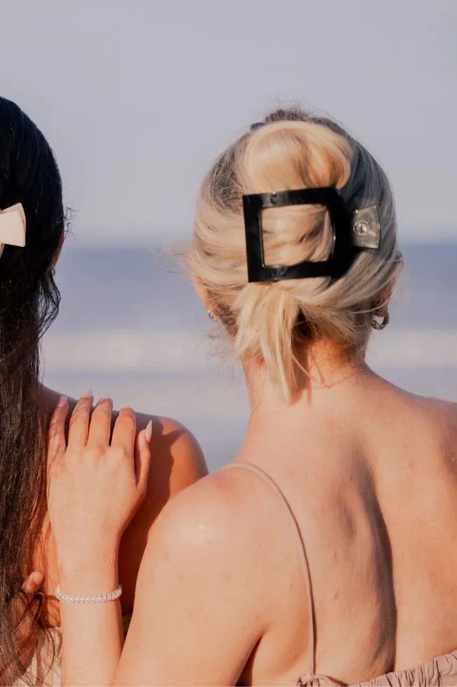 Teleties | Large Flat Square Clip {Jet Black}