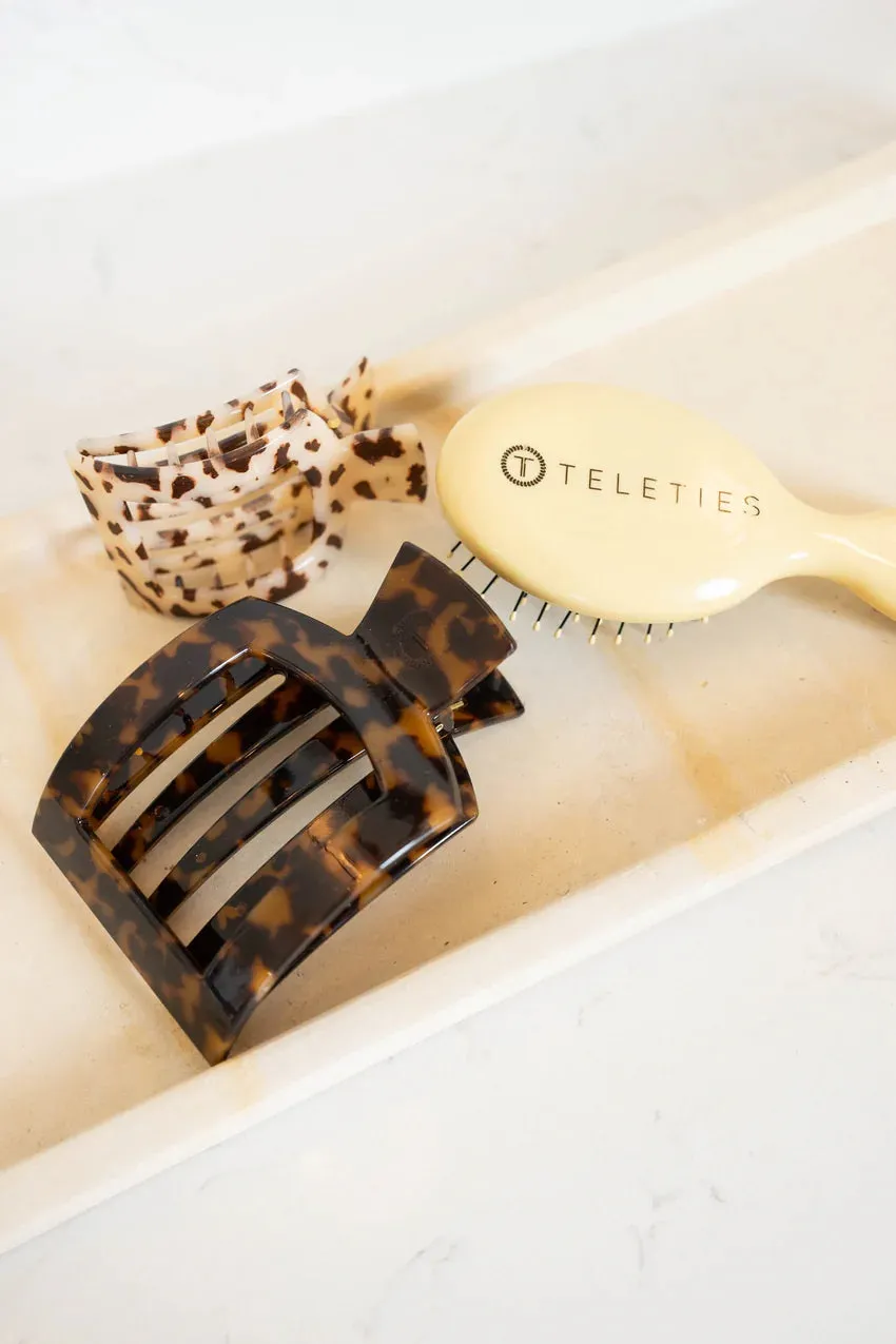 Teleties | Large Flat Square Clip {Tortoise}