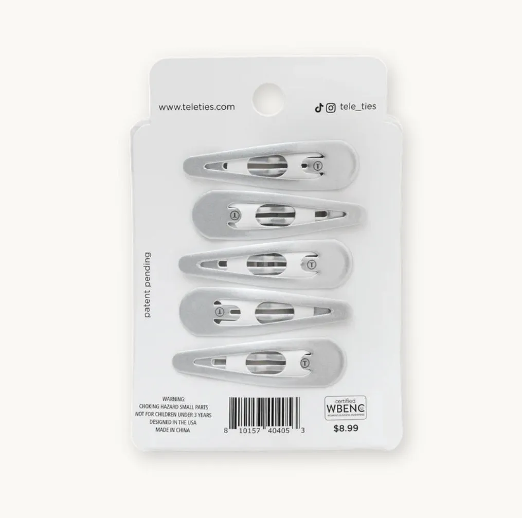 Teleties Silver Snap Clips