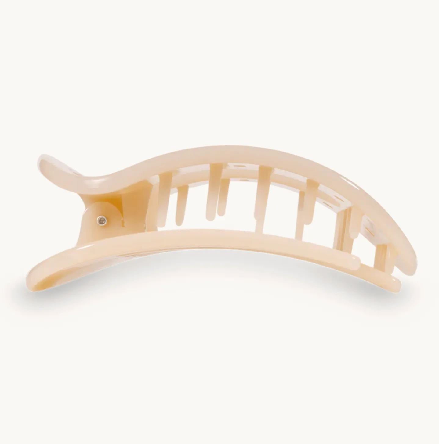 TELETIES | Small Flat Round Hair Clip {Almond Beige}