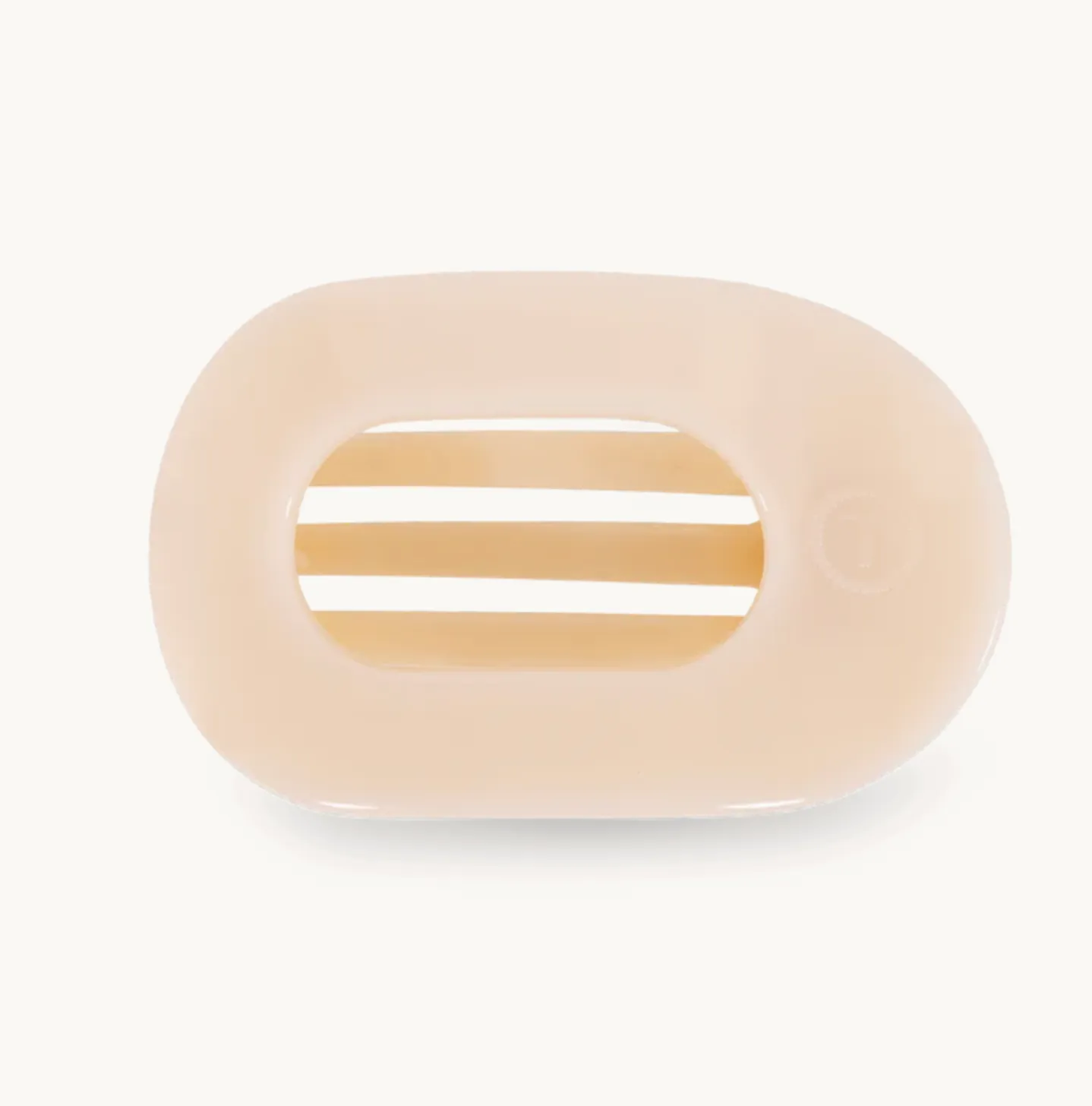 TELETIES | Small Flat Round Hair Clip {Almond Beige}