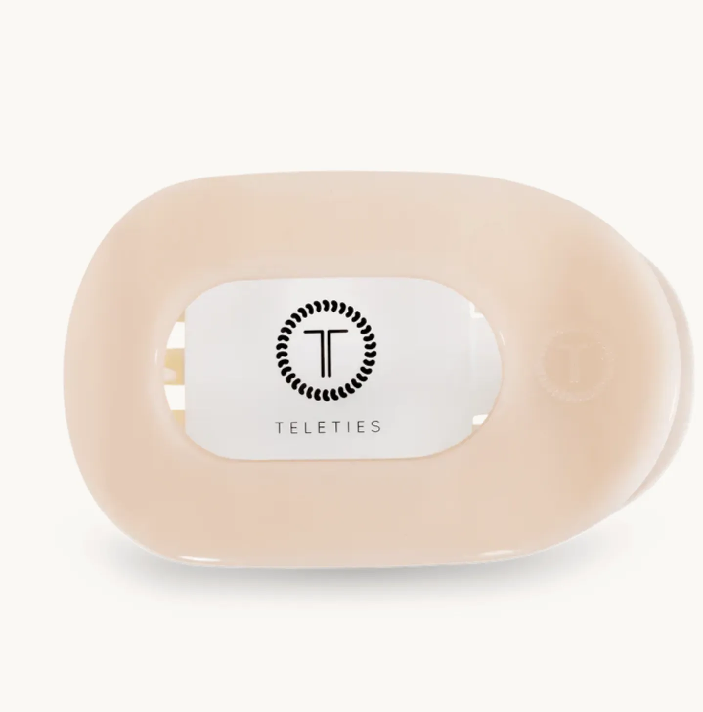 TELETIES | Small Flat Round Hair Clip {Almond Beige}