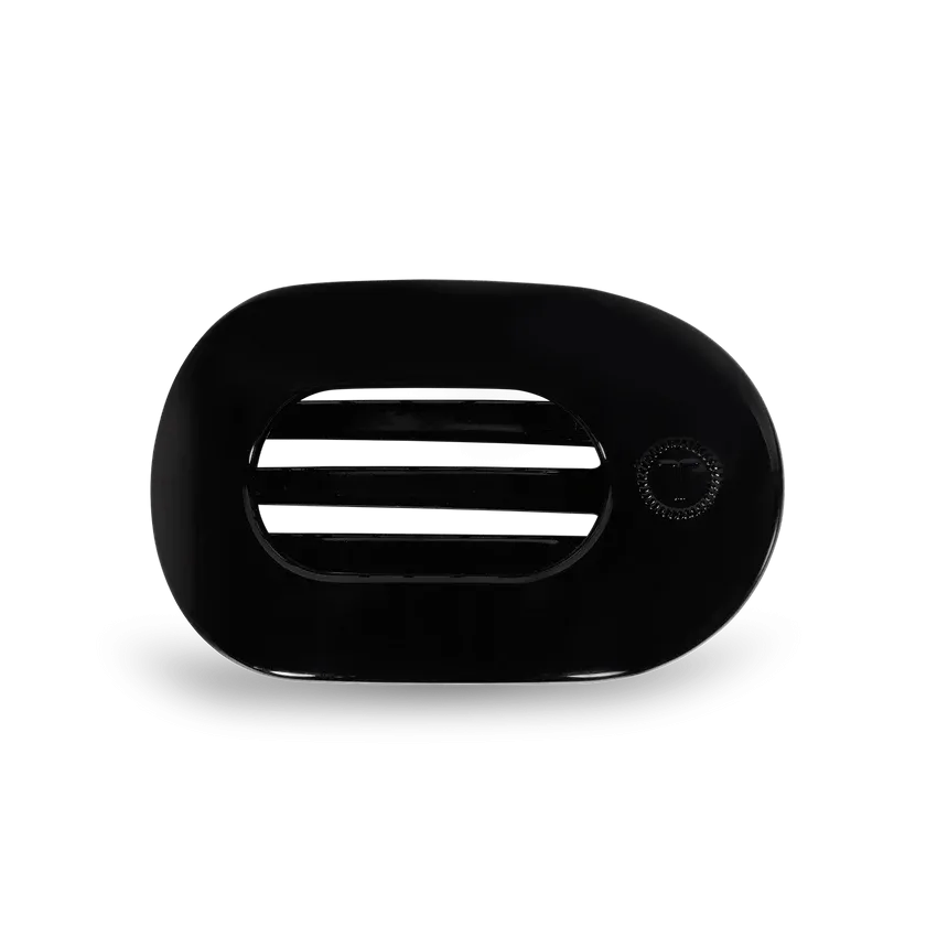 TELETIES | Small Flat Round Hair Clip {Jet Black}