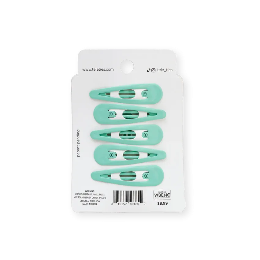 Teleties Snap Clip Set - Totally Turquoise (Ships in 1-2 Weeks)