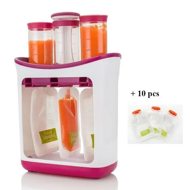 Ten(10) Pc Sachet-squeezer and Liquid Food Dispenser Station for Babies