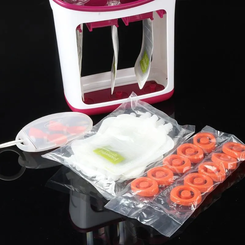 Ten(10) Pc Sachet-squeezer and Liquid Food Dispenser Station for Babies