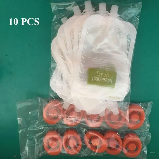 Ten(10) Pc Sachet-squeezer and Liquid Food Dispenser Station for Babies