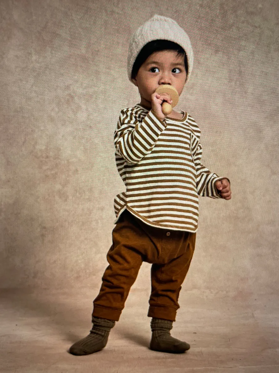 The Long Sleeve Pocket Tee by Rylee & Cru - Chartreuse Stripe - KIDS
