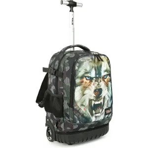 Tilami Green Wolf 18 inch Kids Rolling Backpack Laptop Backpack