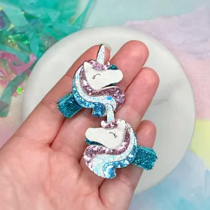 Tiny Magical Unicorns Micro Pigtail Clips