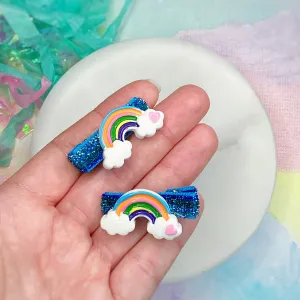 Tiny Rainbow Micro Pigtail Clips