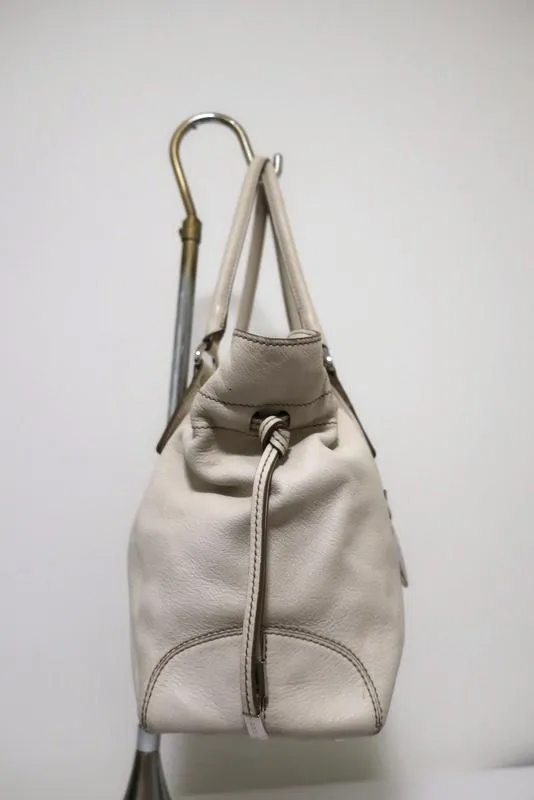 Tod's D-Bag Media Tote Cream Leather Large Shoulder Bag