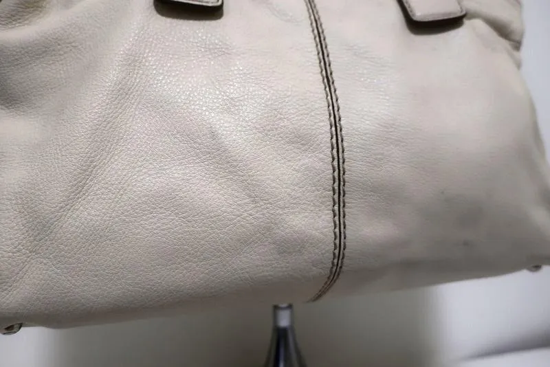 Tod's D-Bag Media Tote Cream Leather Large Shoulder Bag