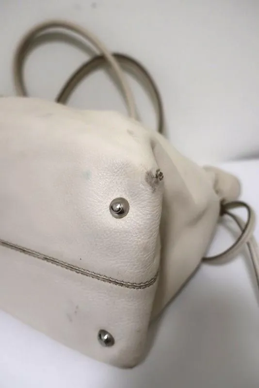Tod's D-Bag Media Tote Cream Leather Large Shoulder Bag