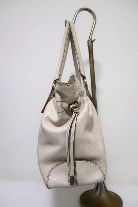 Tod's D-Bag Media Tote Cream Leather Large Shoulder Bag