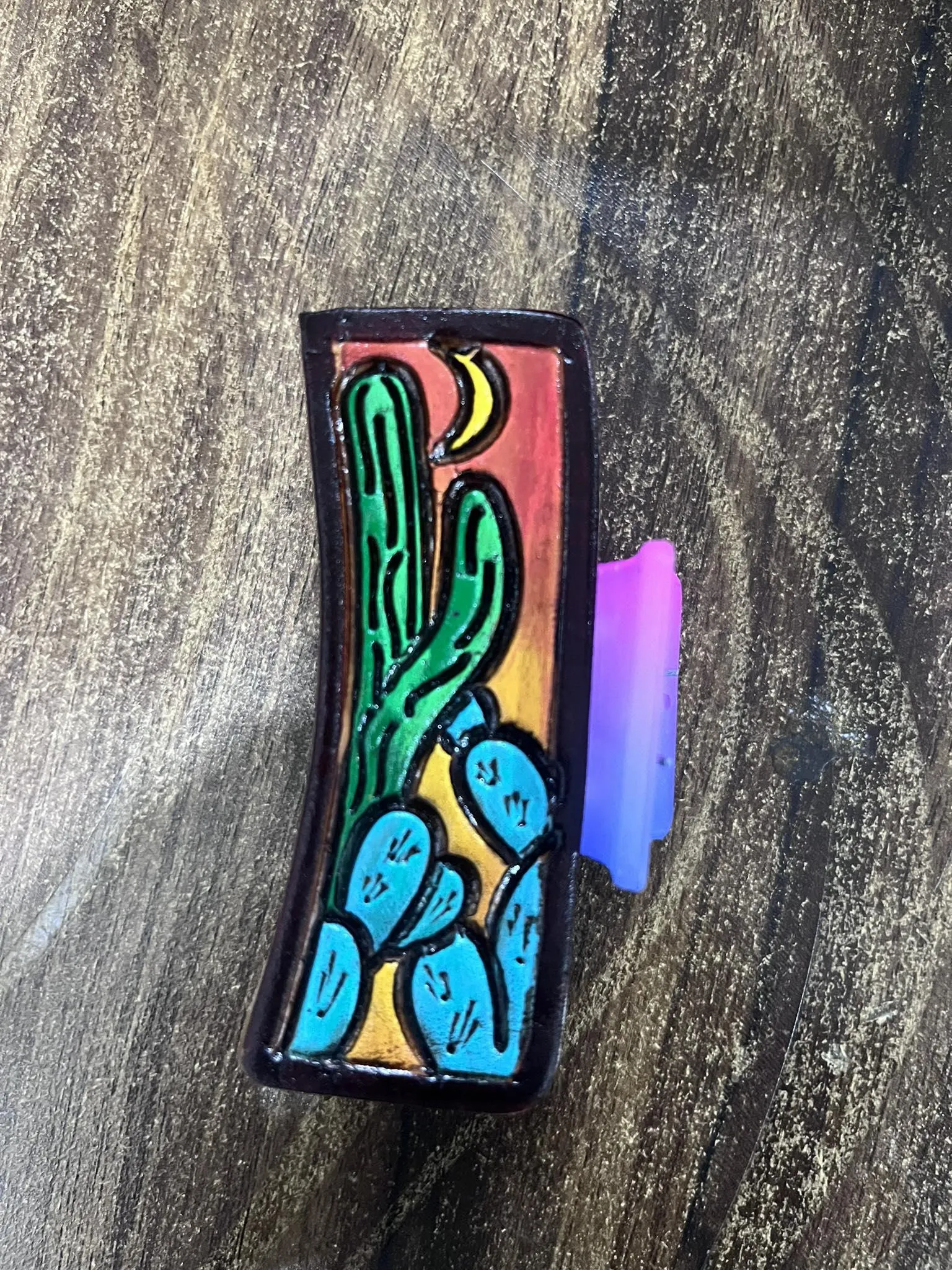 TOOLED LEATHER HAIR CLIP