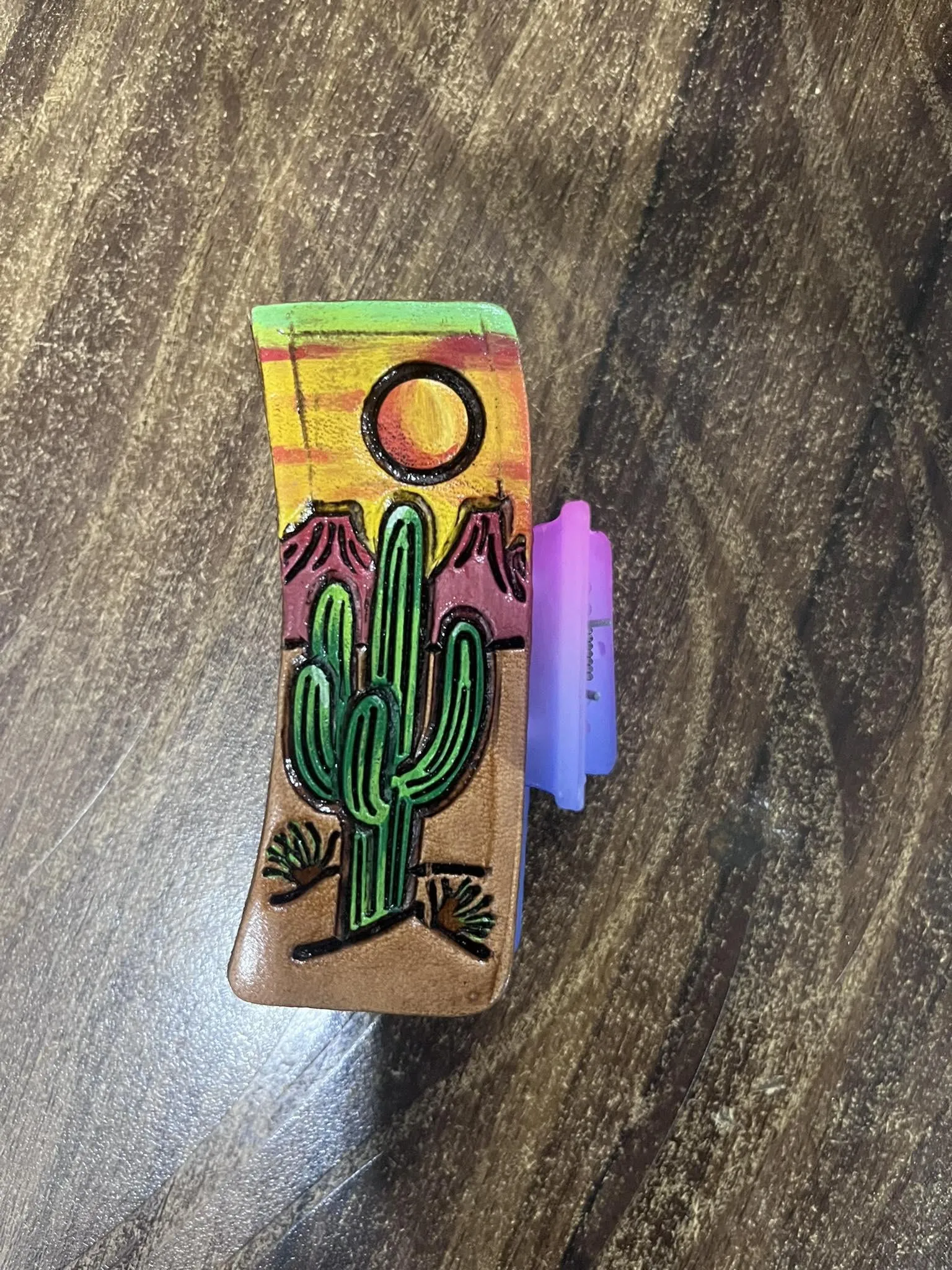TOOLED LEATHER HAIR CLIP