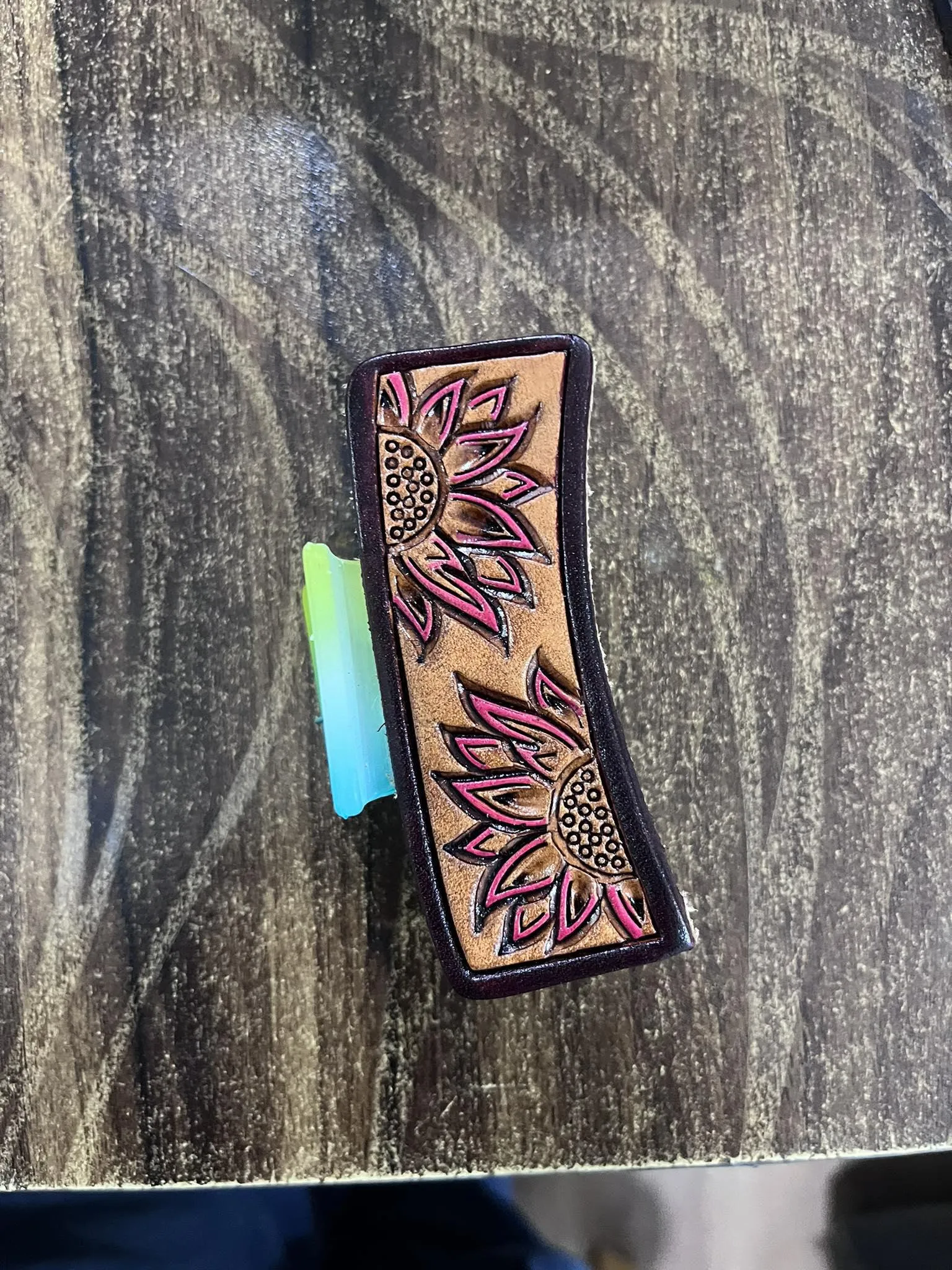 TOOLED LEATHER HAIR CLIP