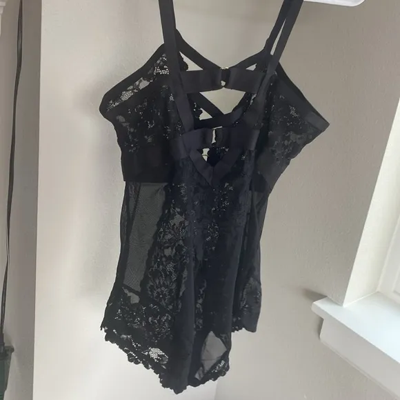 Torrid NWT Sexy Lace Strappy Bodysuit One Piece Black Lingerie, Women’s 1 / 1X