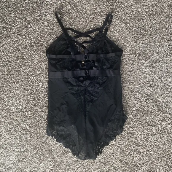 Torrid NWT Sexy Lace Strappy Bodysuit One Piece Black Lingerie, Women’s 1 / 1X