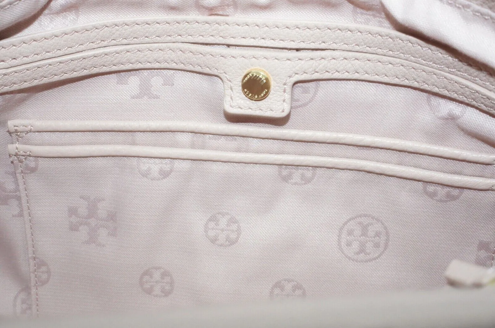 Tory Burch Beige Quilted Shoulder Bag Leather Crossbody Tori Handbag New