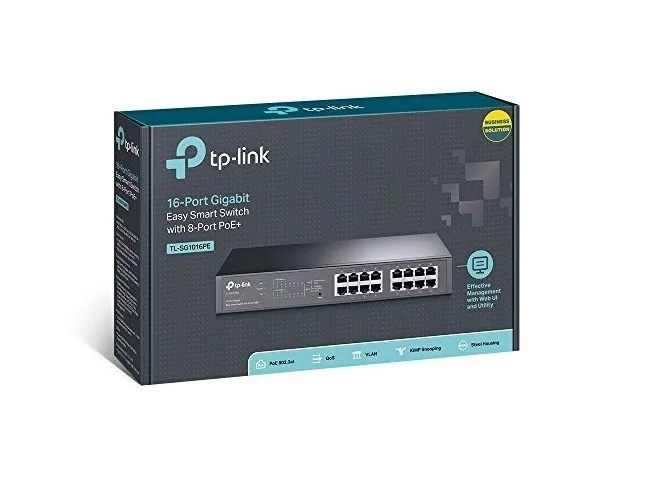 Tp Link Sg1016 Pe Switch Easy Smart 16 Puertos Gigabit 8 Puertos Poe