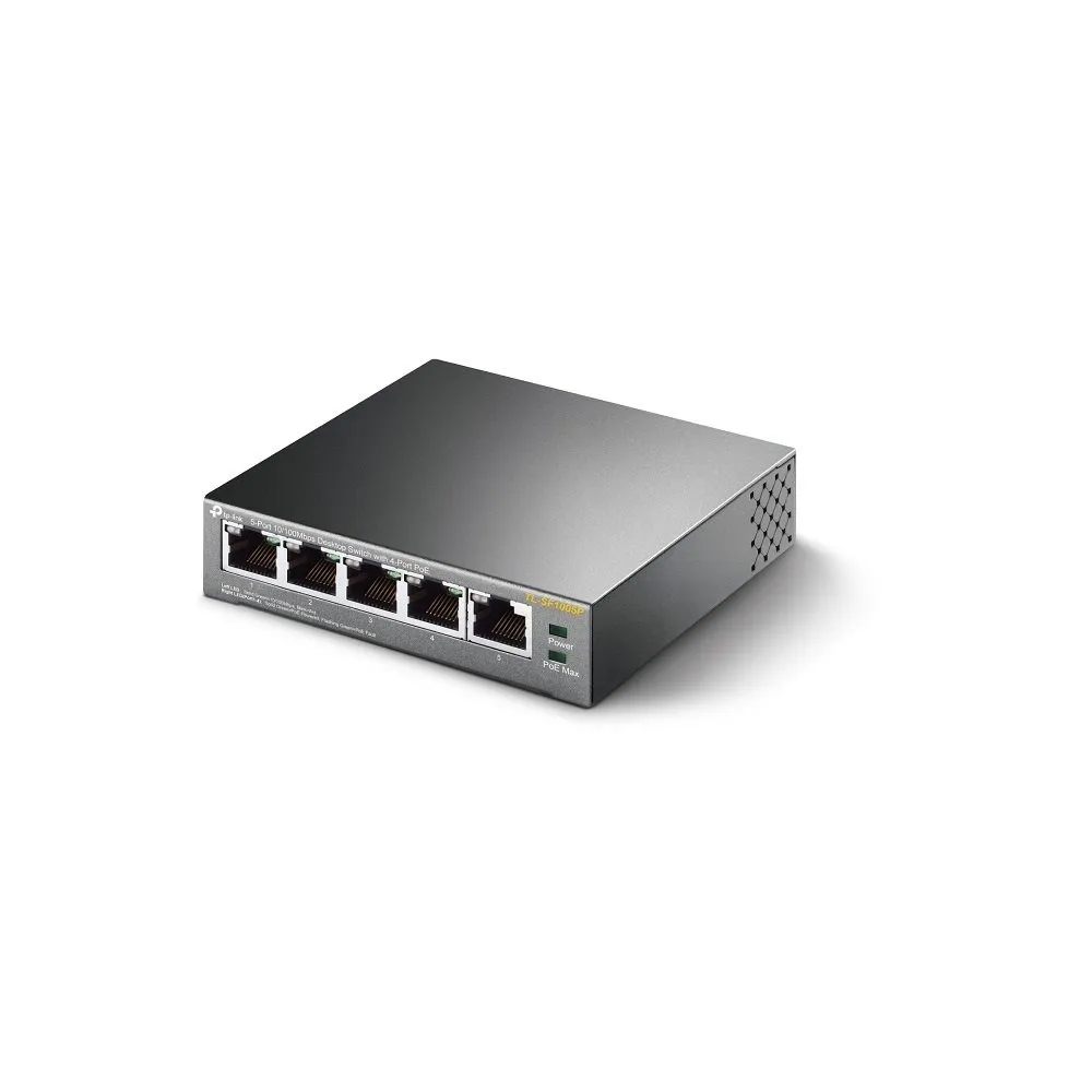 Tp Link Tl Sf1005 P Switch Metalico De Escritorio 5 Puertos 10 100 M No Admin.
