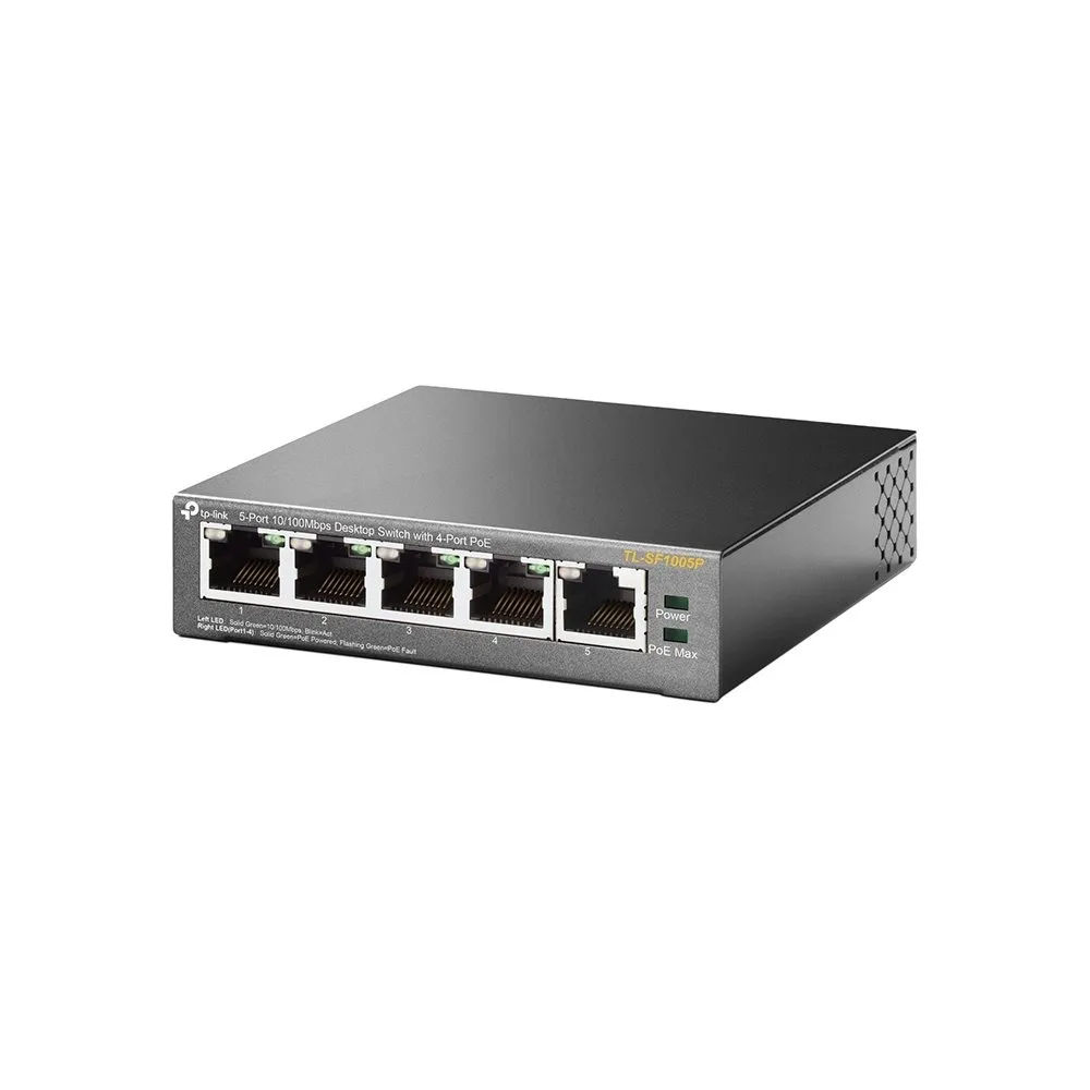 Tp Link Tl Sf1005 P Switch Metalico De Escritorio 5 Puertos 10 100 M No Admin.