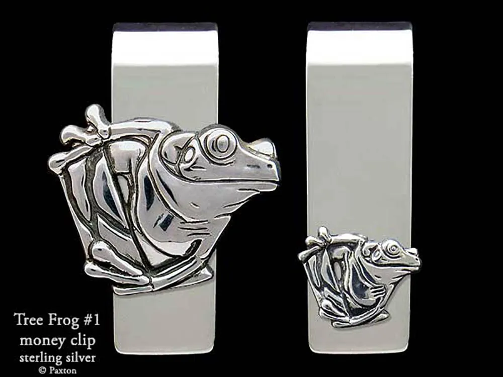Tree Frog Money Clip Sterling Silver