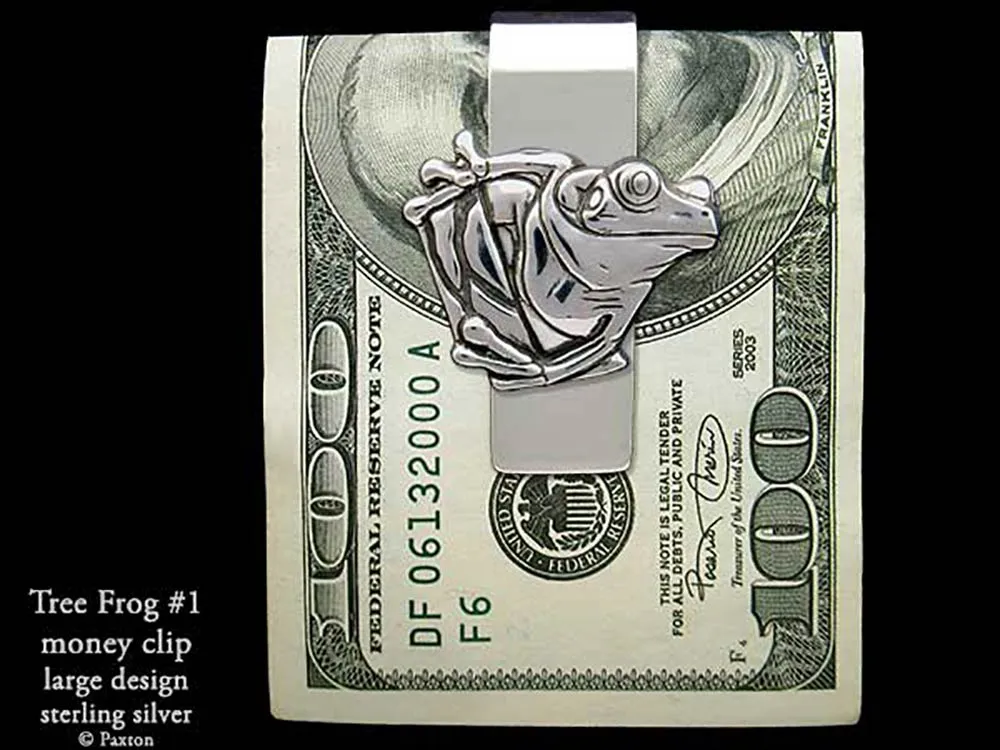 Tree Frog Money Clip Sterling Silver