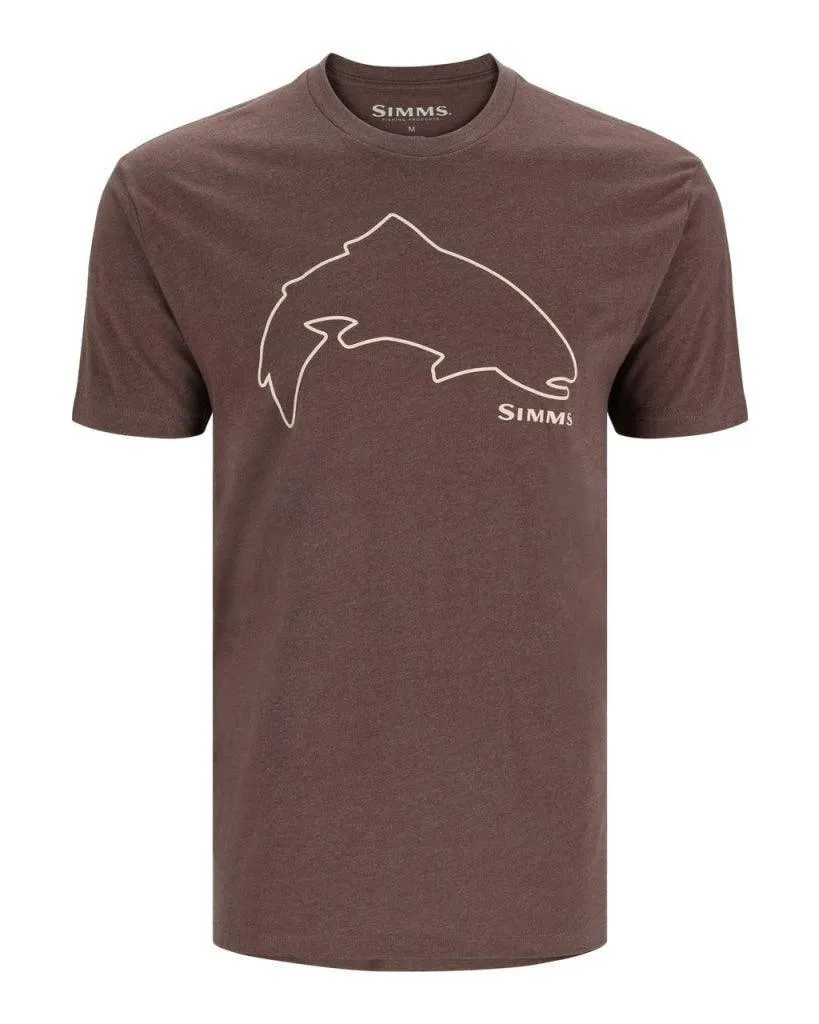 Tricou SIMMS Trout Outline Brown Heather