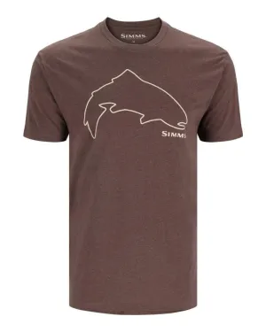 Tricou SIMMS Trout Outline Brown Heather