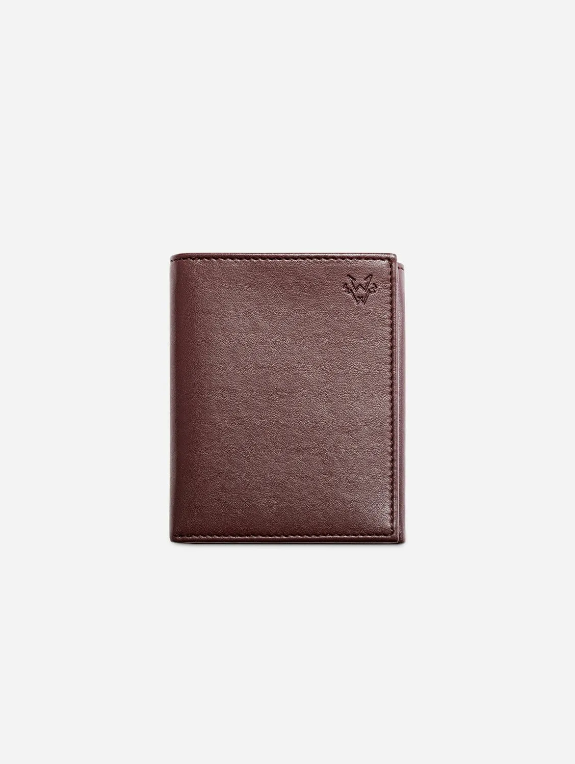 Trifold Vegan Leather RFID Protective Wallet for Key Belt Chain | Chestnut Brown