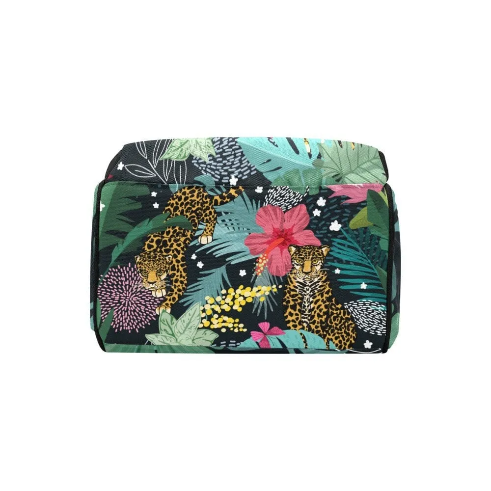 Tropical Tiger Green Diaper Bag Backpack, Baby Gift Diaper Bag Backpack, Nappy Bag Mummy Bag boho Personalized Baby Shower Gift