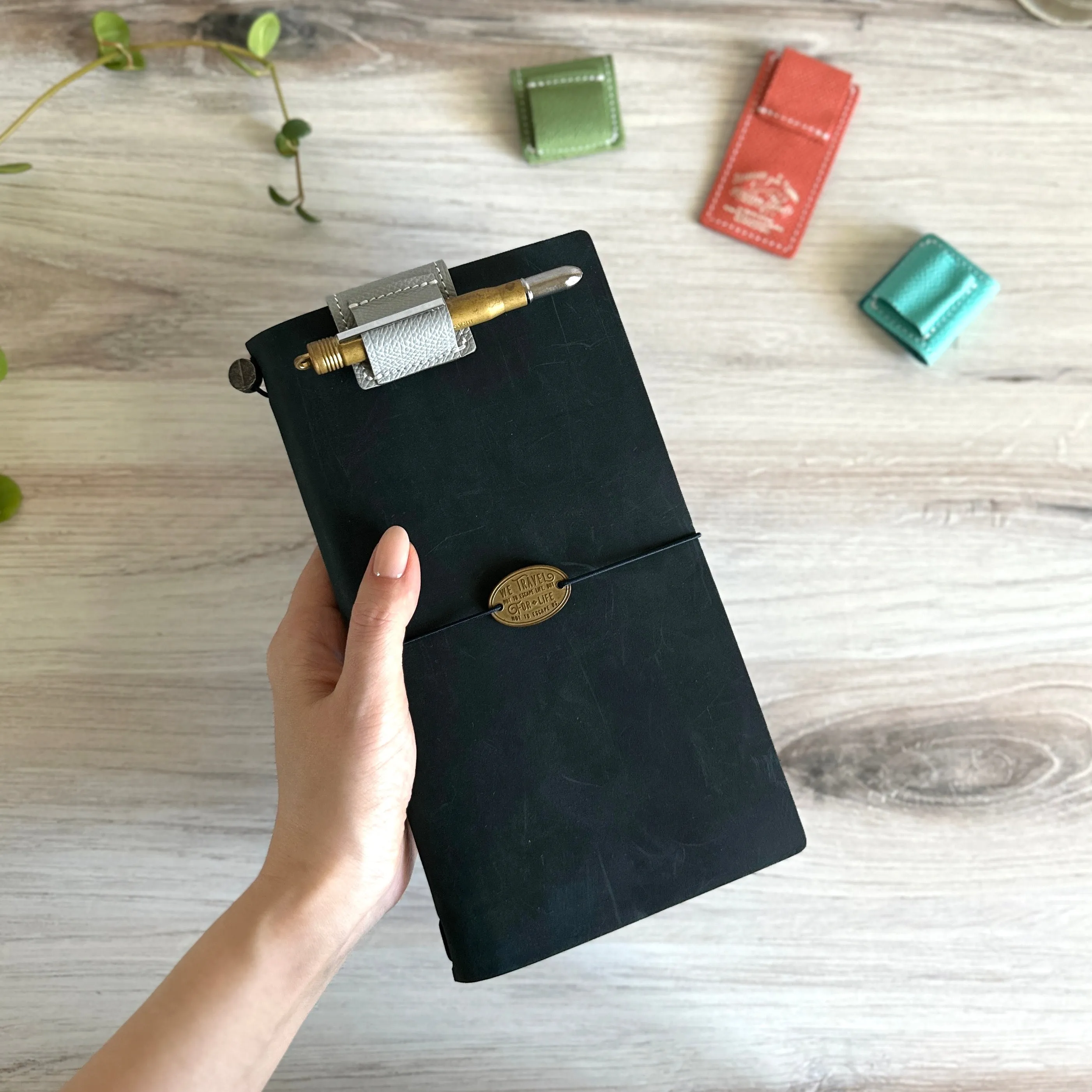 [TSL] Calf Leather Magnetic Pen Clip
