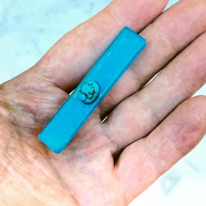 Turquoise gemstone and poured resin Hair Clip