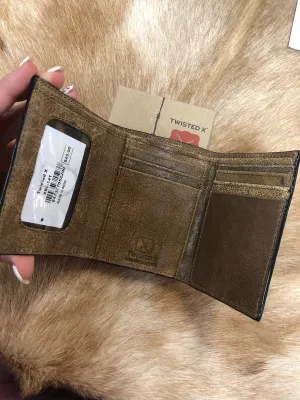Twisted X Barbed Wire Trim Trifold Wallet