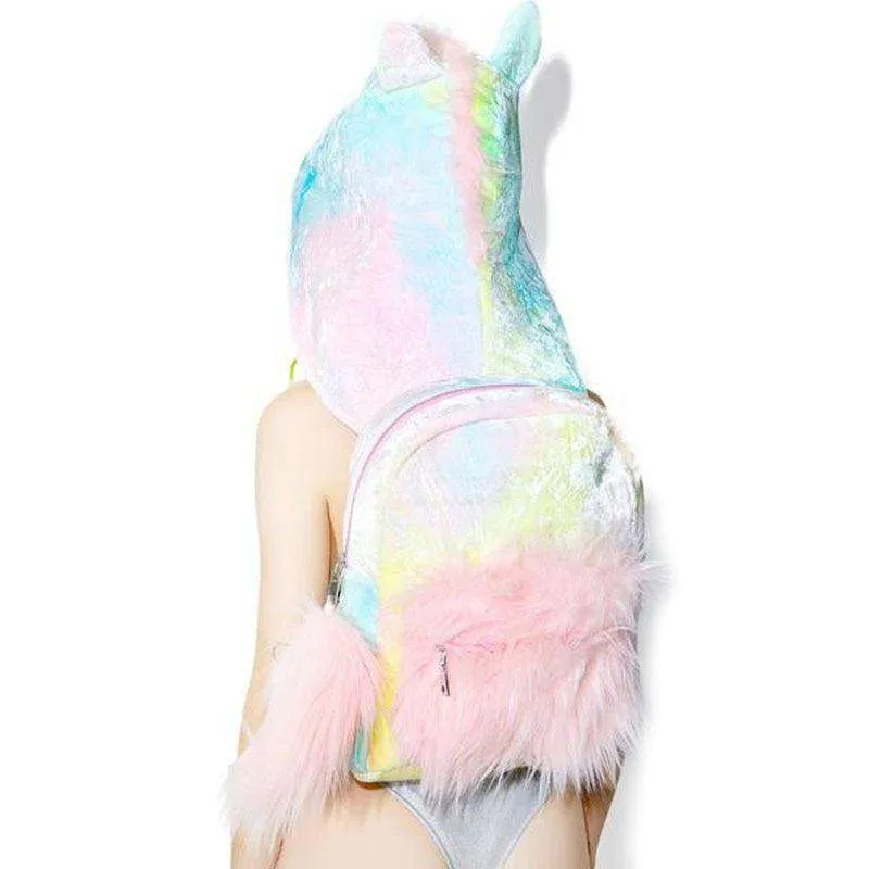 unicorn hooded backpack