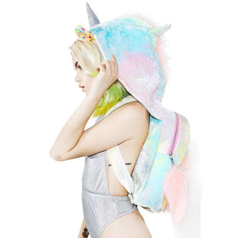 unicorn hooded backpack