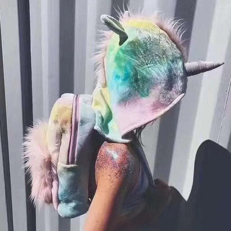 unicorn hooded backpack