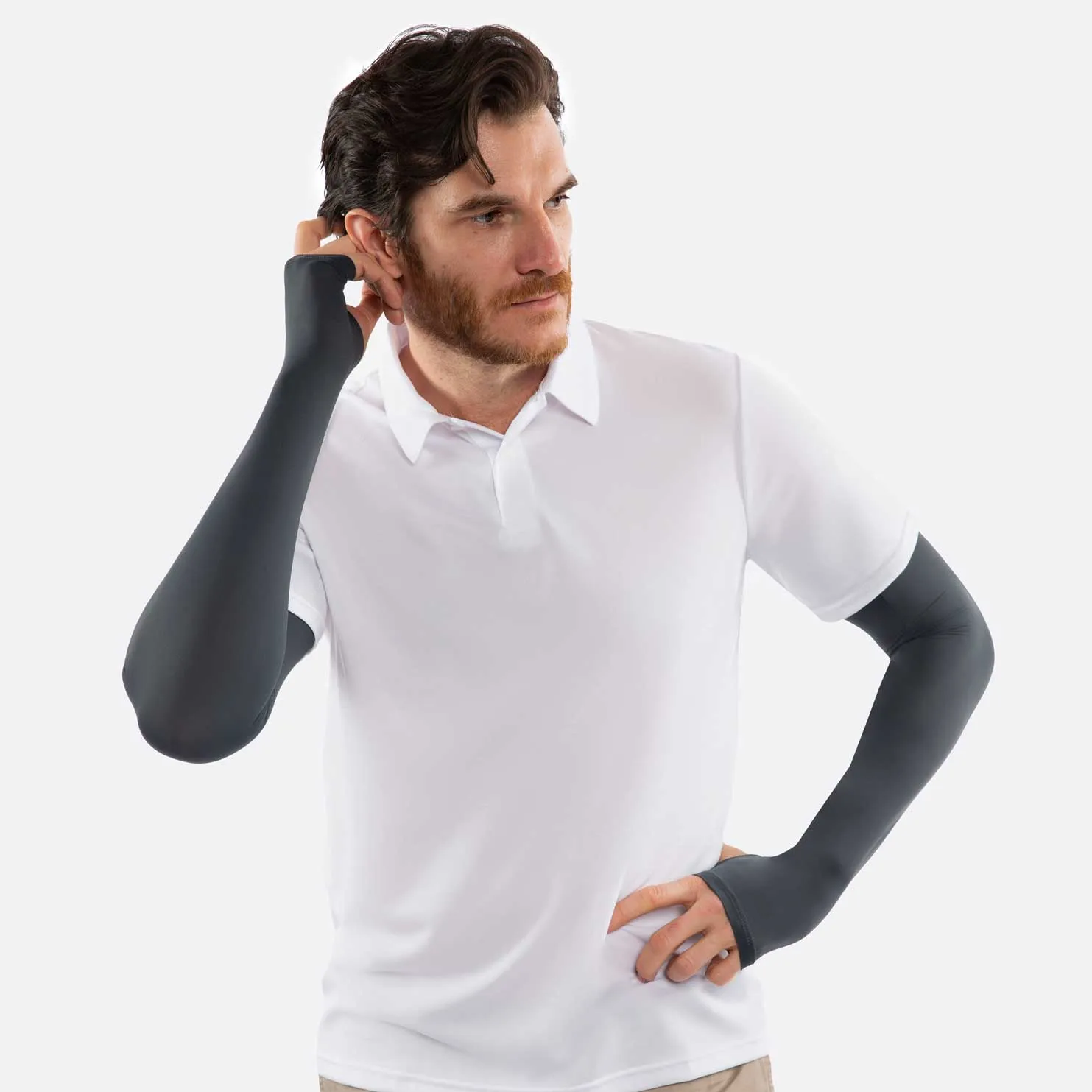 Urban Grey Arms Sleeves with Thumbhole - Adult