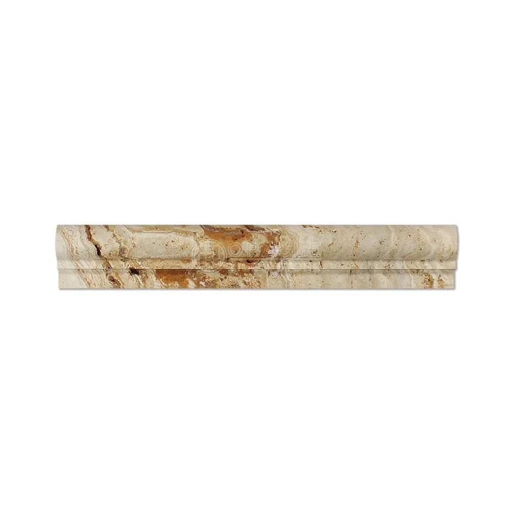 Valencia Travertine OG-1 Single-Step Chair Rail Molding Trim, Honed (LOT of 5 PCS.)