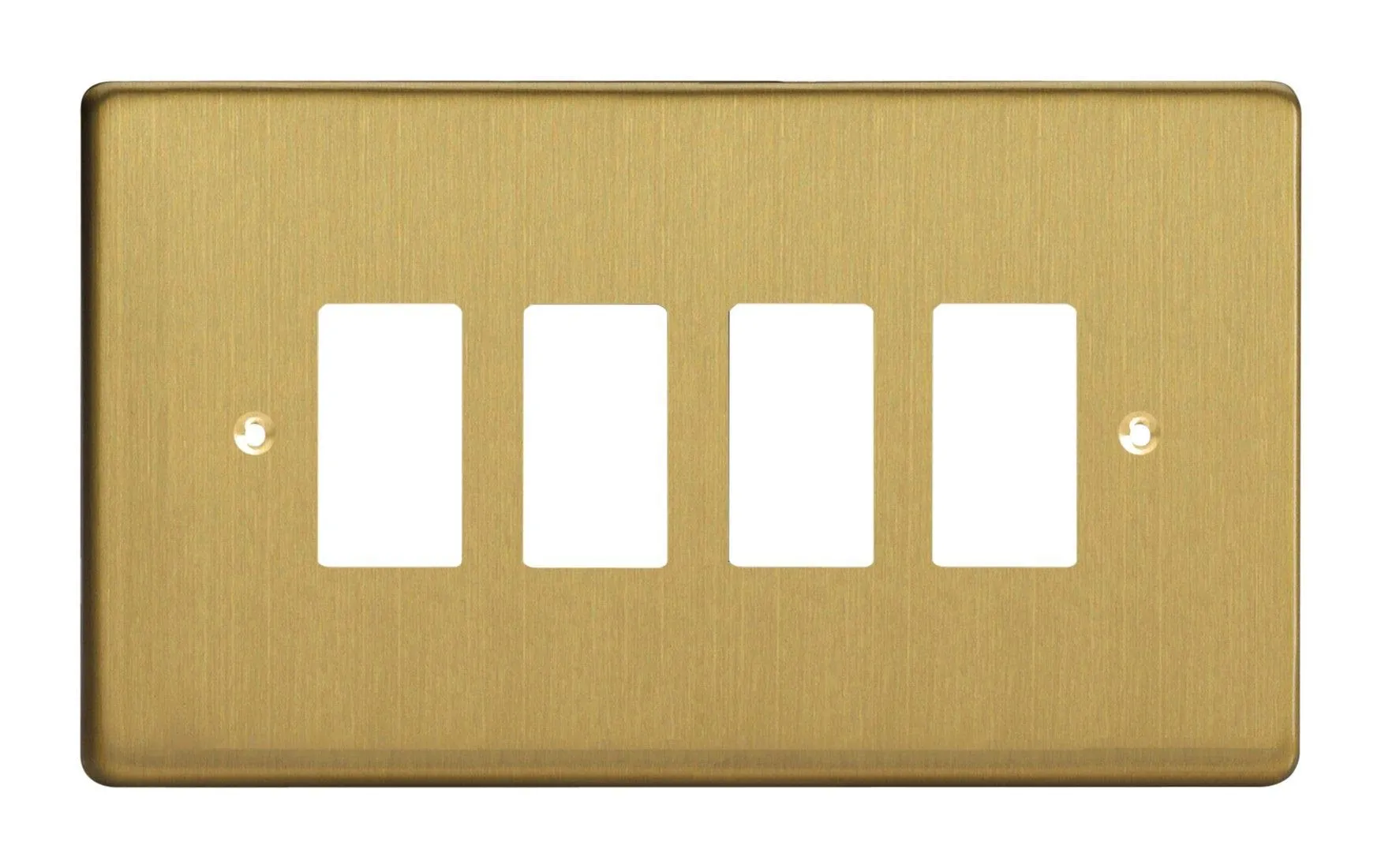 Varilight 4-Gang Grid Plate (Twin Plate) Brushed Brass XDBPG4-P