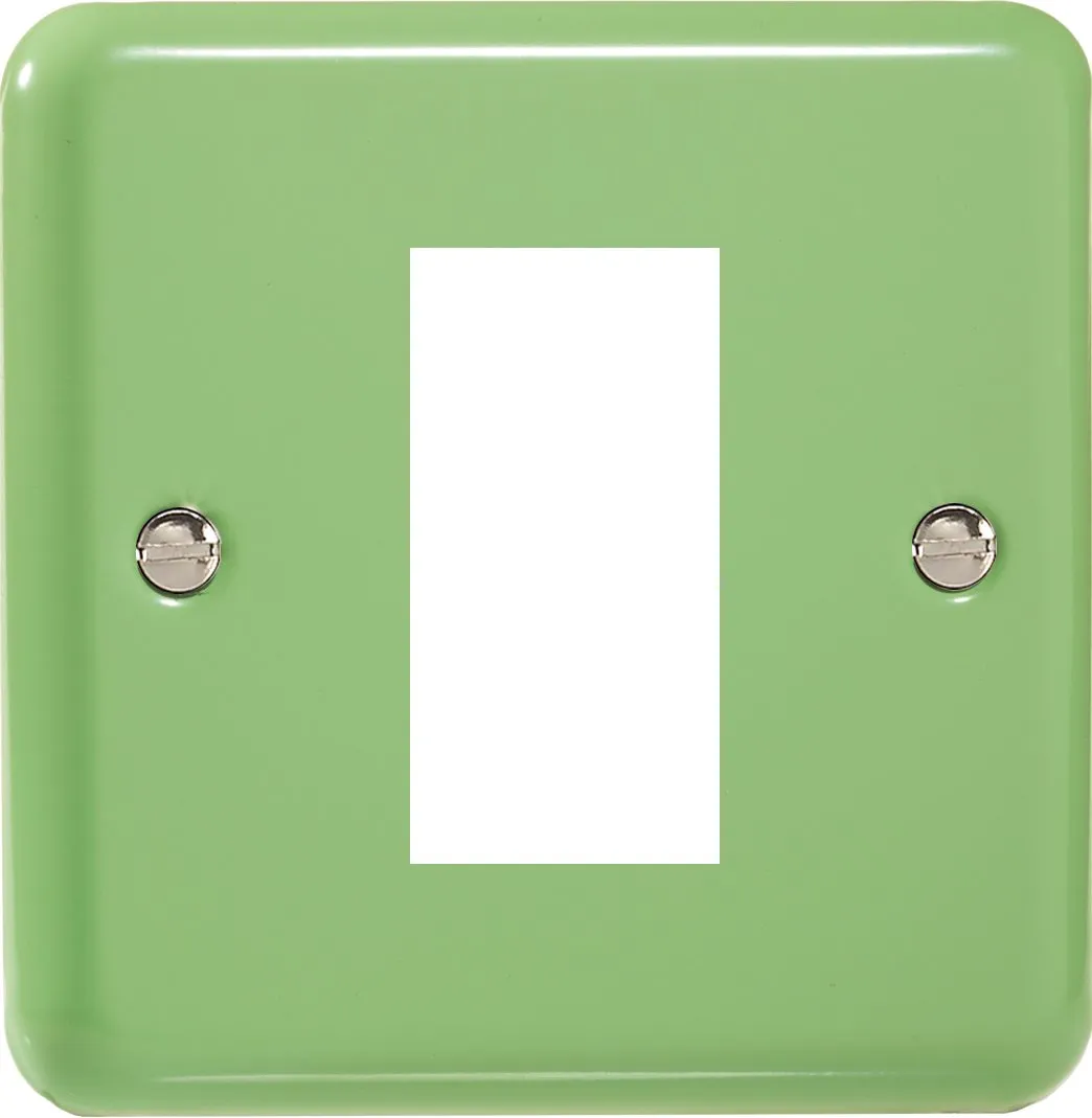 Varilight Single Size Data Grid Face Plate For 1 Data Module Width, Classic Lily Beryl Green XYG1.BG