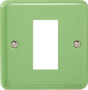 Varilight Single Size Data Grid Face Plate For 1 Data Module Width, Classic Lily Beryl Green XYG1.BG