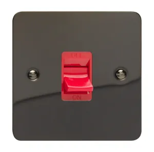 Varilight Ultra Flat Plate Iridium Black 45A Cooker Switch XFi45S
