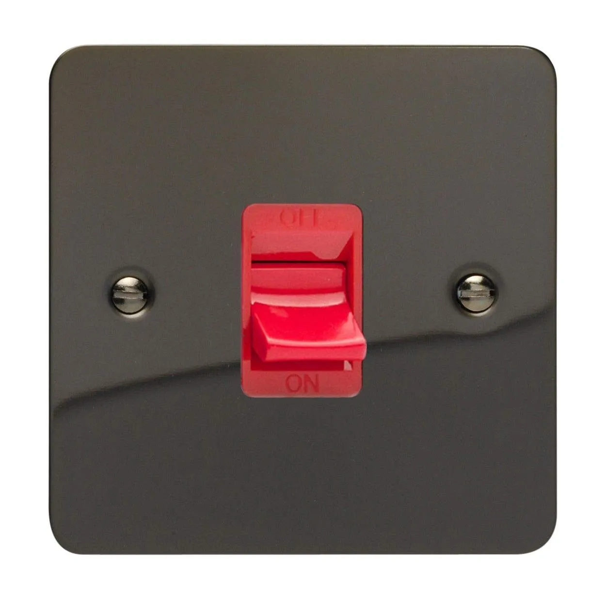Varilight Ultra Flat Plate Iridium Black 45A Cooker Switch XFi45S