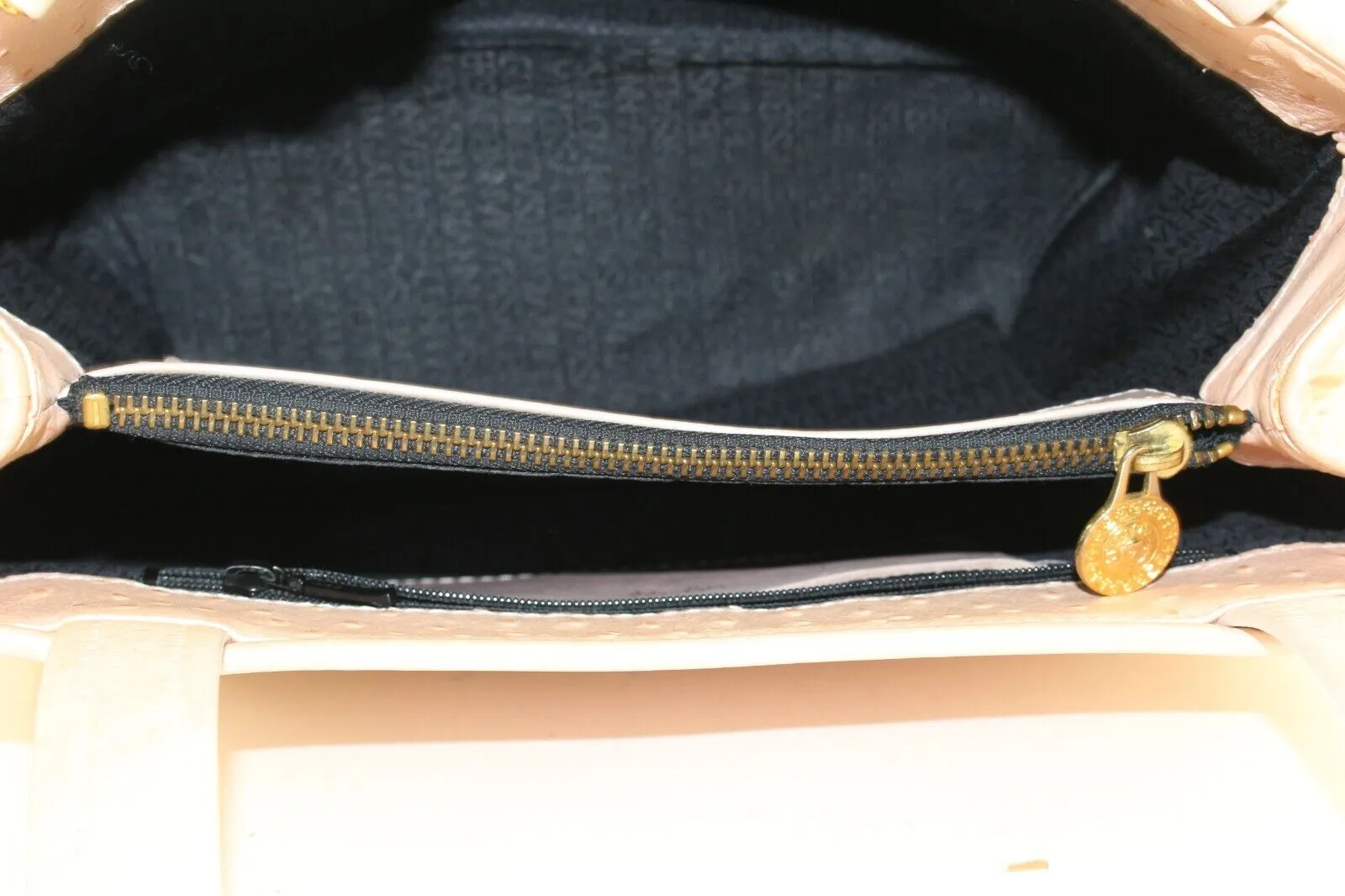 VERSACE Pearlescent Pink Ostrich Leather Shoulder Bag 5VER1219K