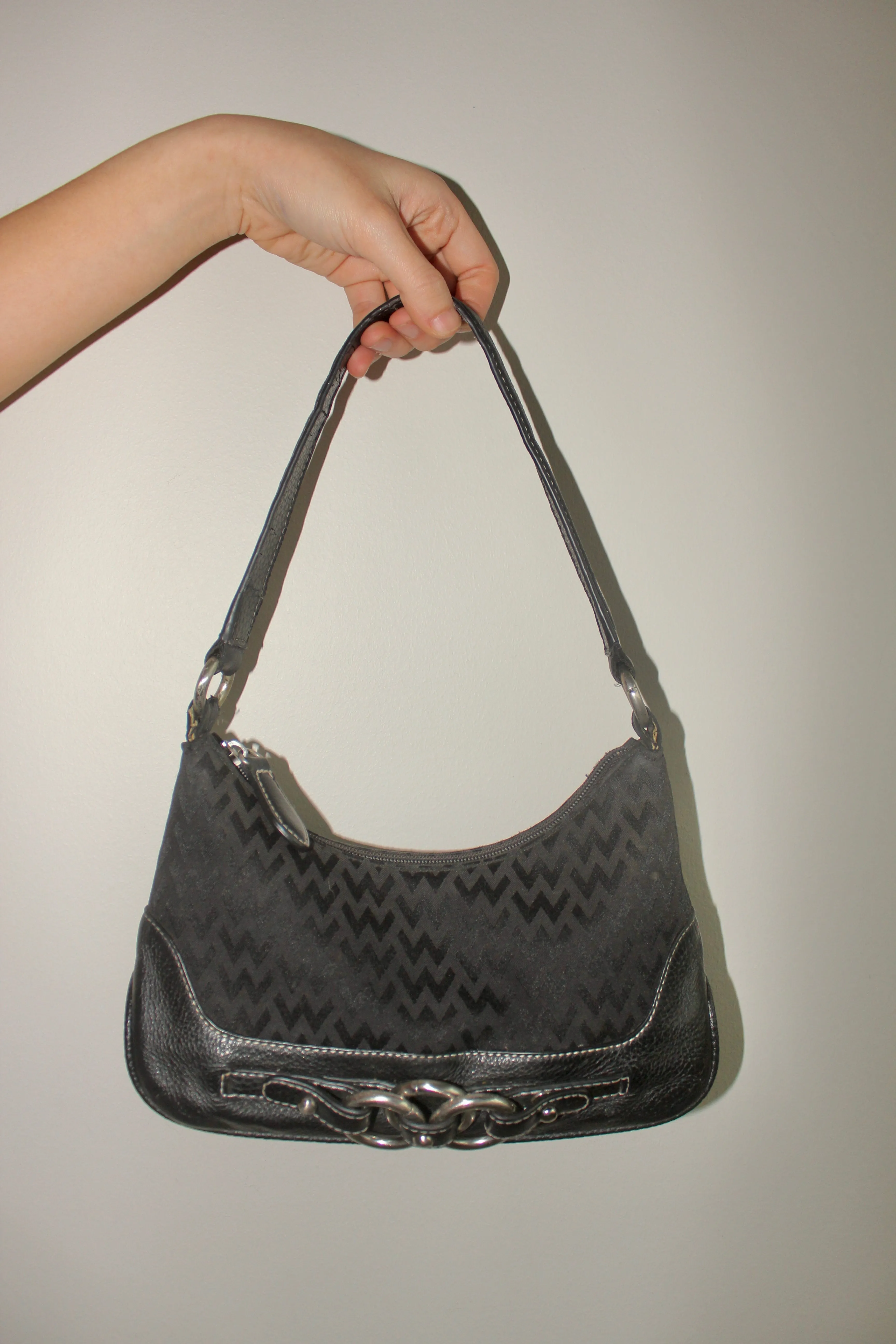 Vintage 90s Retro Black Shoulder Purse