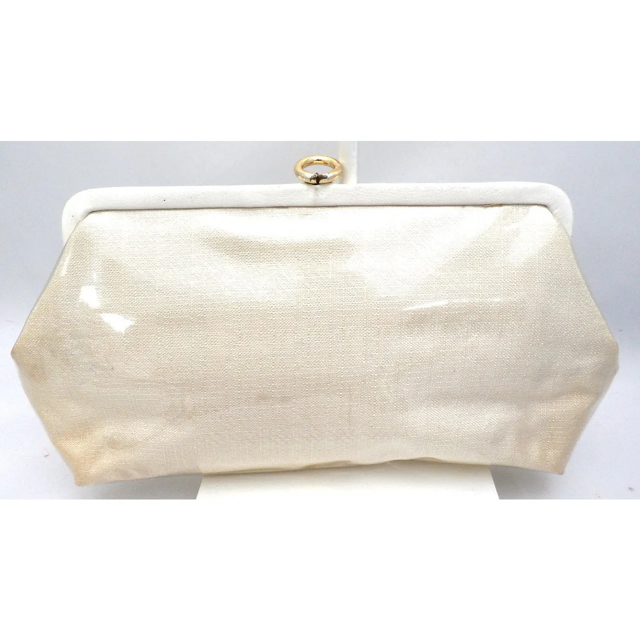 Vintage Purse Clear Plastic-Covered Lace Applique1950S